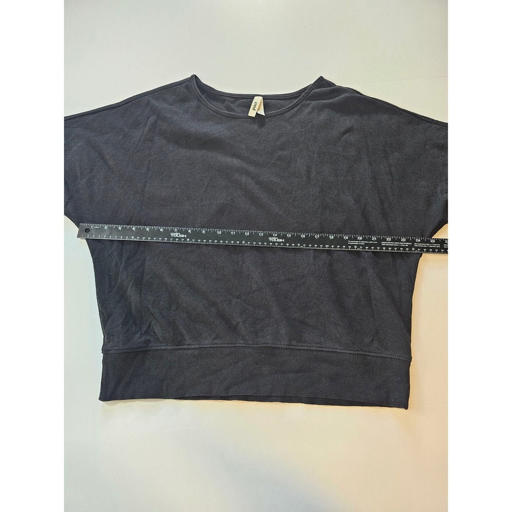 Pact Organic Cotton Top Women L Black Dolman Sleeve Cropped Lounge - Picture 2 of 4
